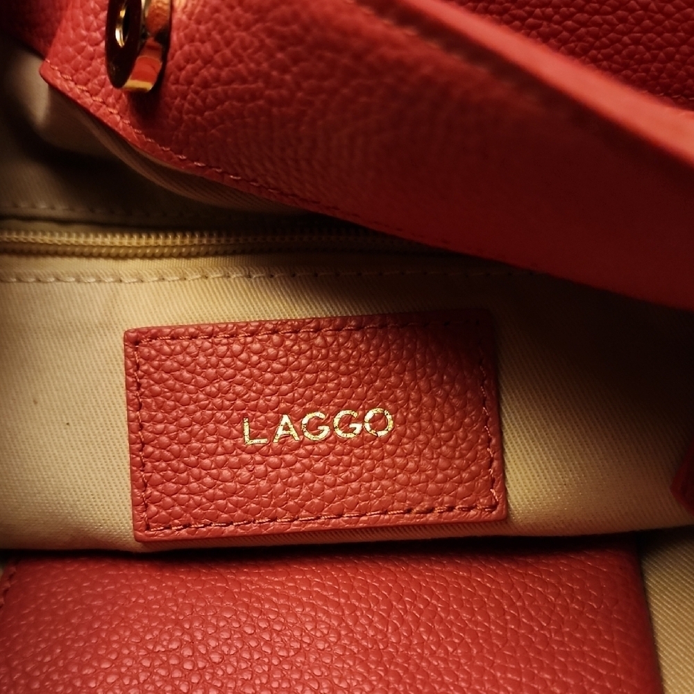 Laggo Chic Coral Leather Hobo Bag - Picture 2 of 5